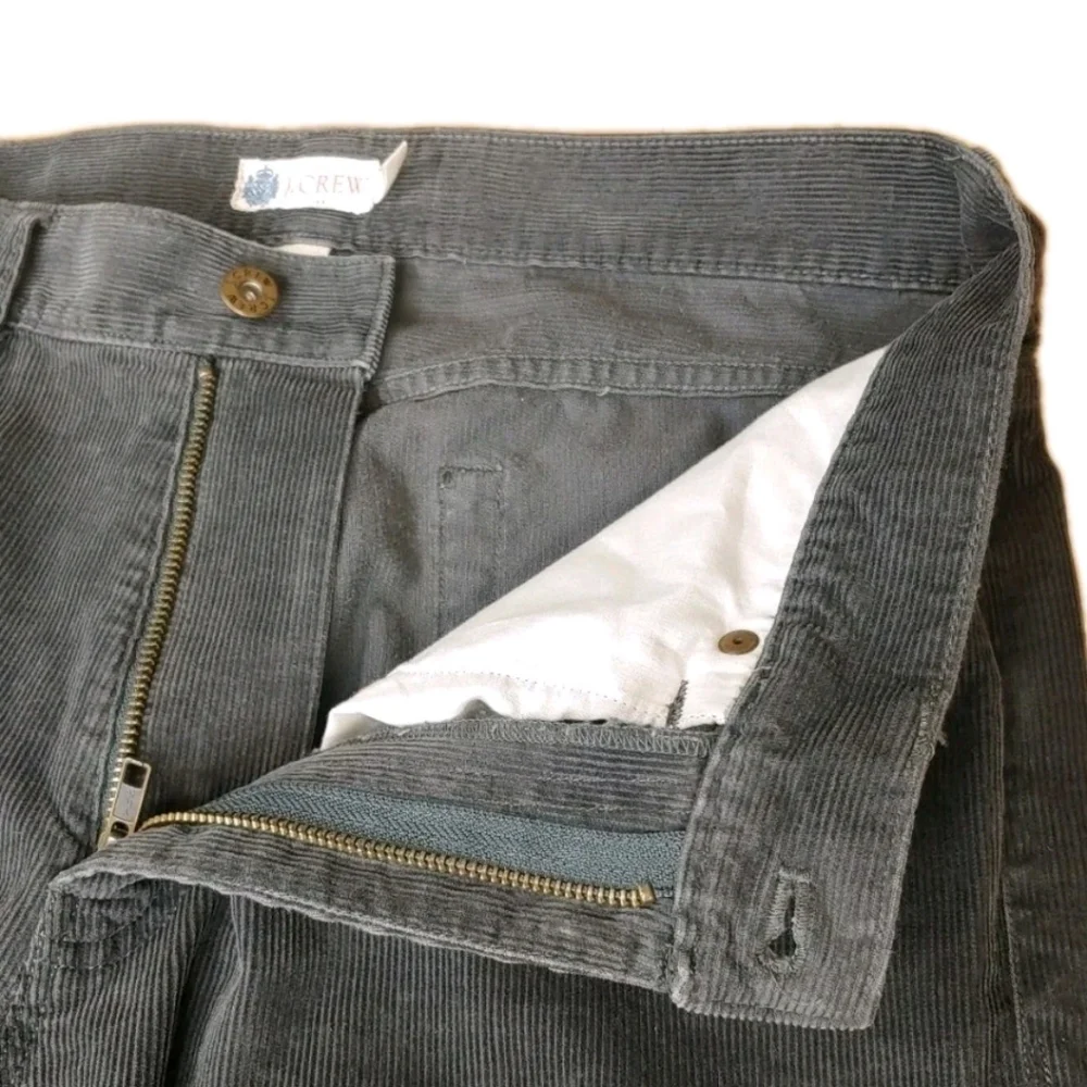 J Crew Corduroy Pants Men Sz 32 X 34 Gray Baggy Straight Leg Jeans Preppy Skater